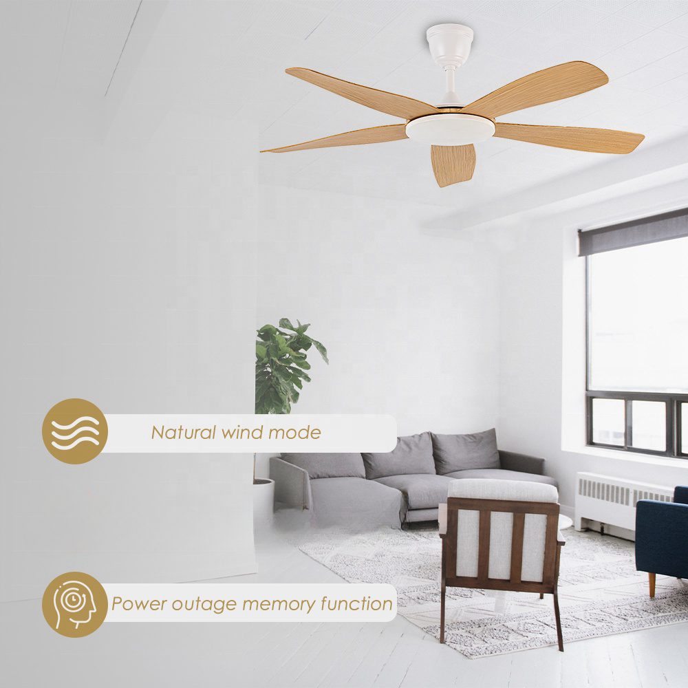 52" decorative Modern ABS ceiling fan Remote Control home reversible dc ceiling fans without light