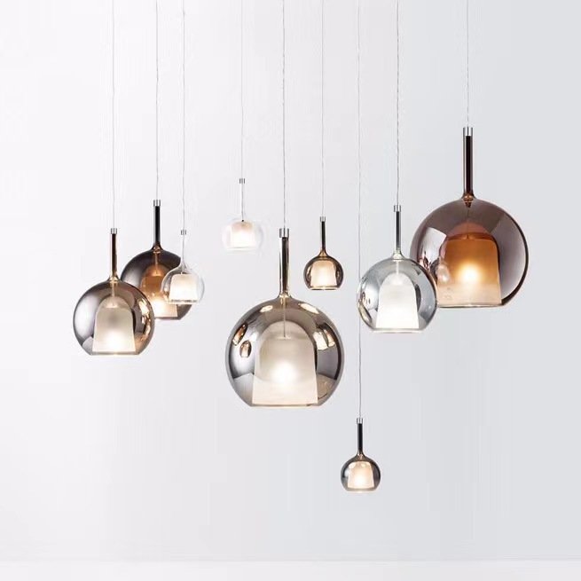 Modern Brass Pendant Light Decorative Glass Ceiling hanging chandelier bar hotel Pendant Lighting