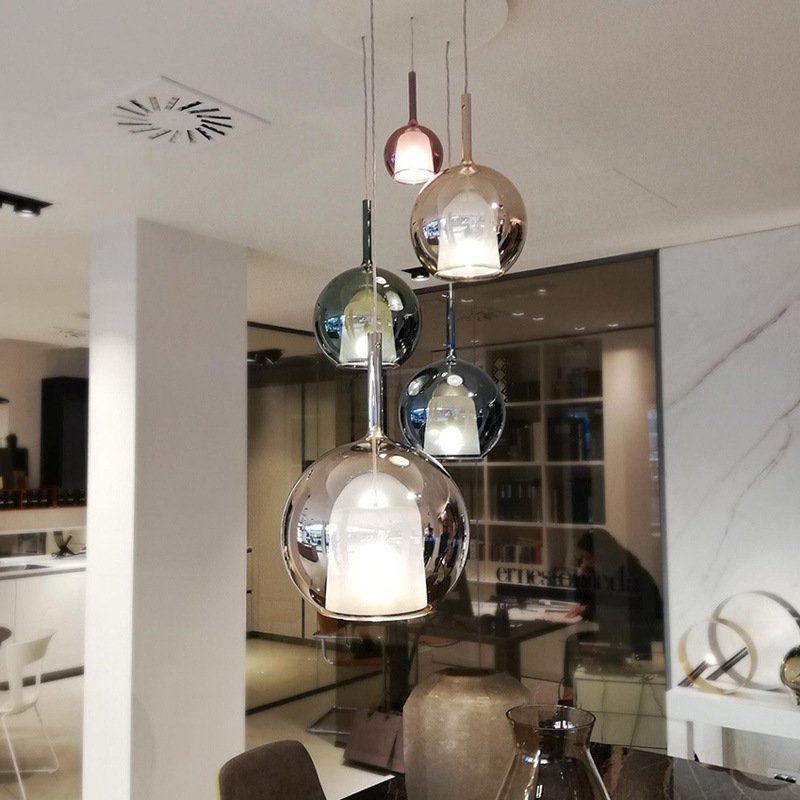 Modern Brass Pendant Light Decorative Glass Ceiling hanging chandelier bar hotel Pendant Lighting