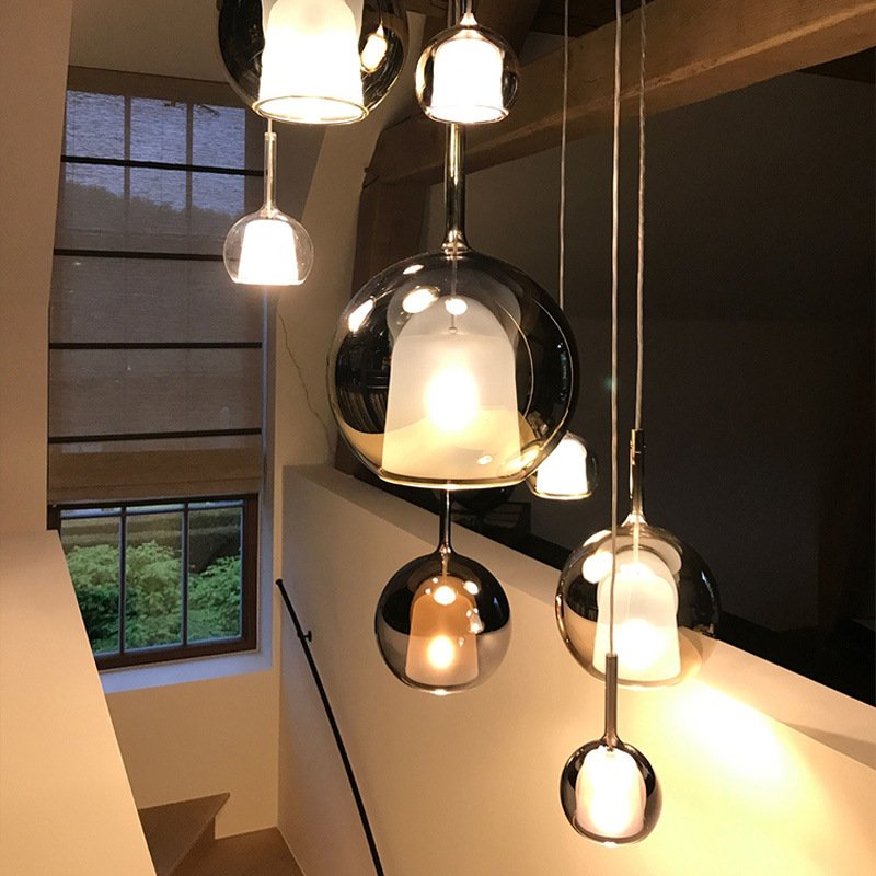 Modern Brass Pendant Light Decorative Glass Ceiling hanging chandelier bar hotel Pendant Lighting