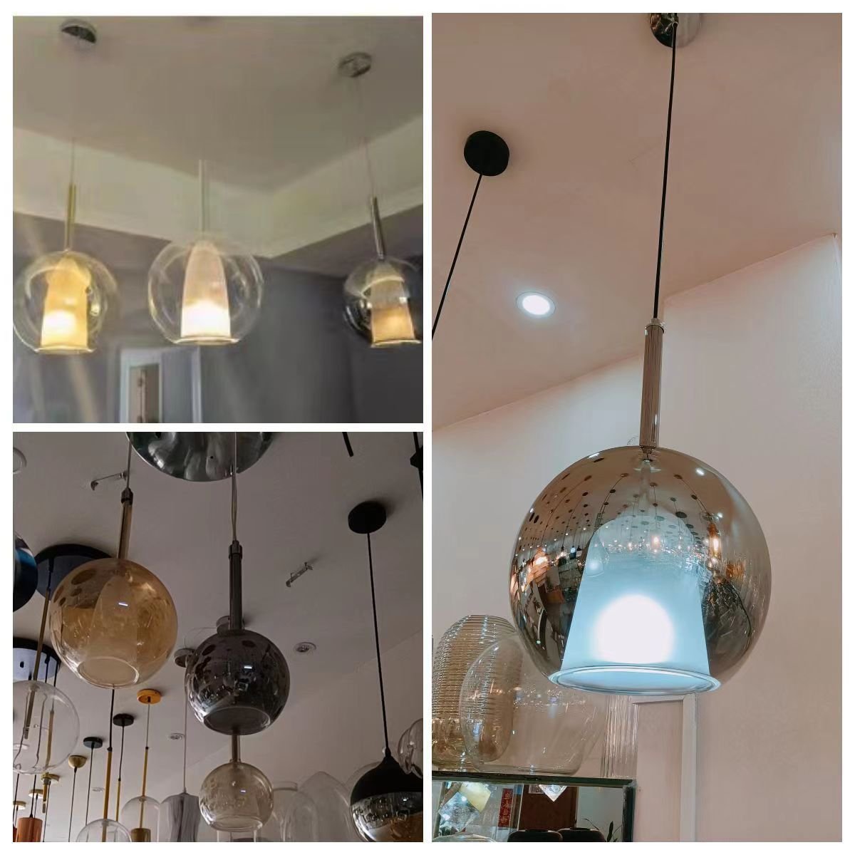 Modern Brass Pendant Light Decorative Glass Ceiling hanging chandelier bar hotel Pendant Lighting