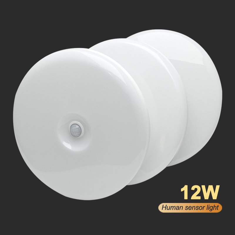 customizable white circle 220v 12w 225mm outdoor led sensor ceiling light