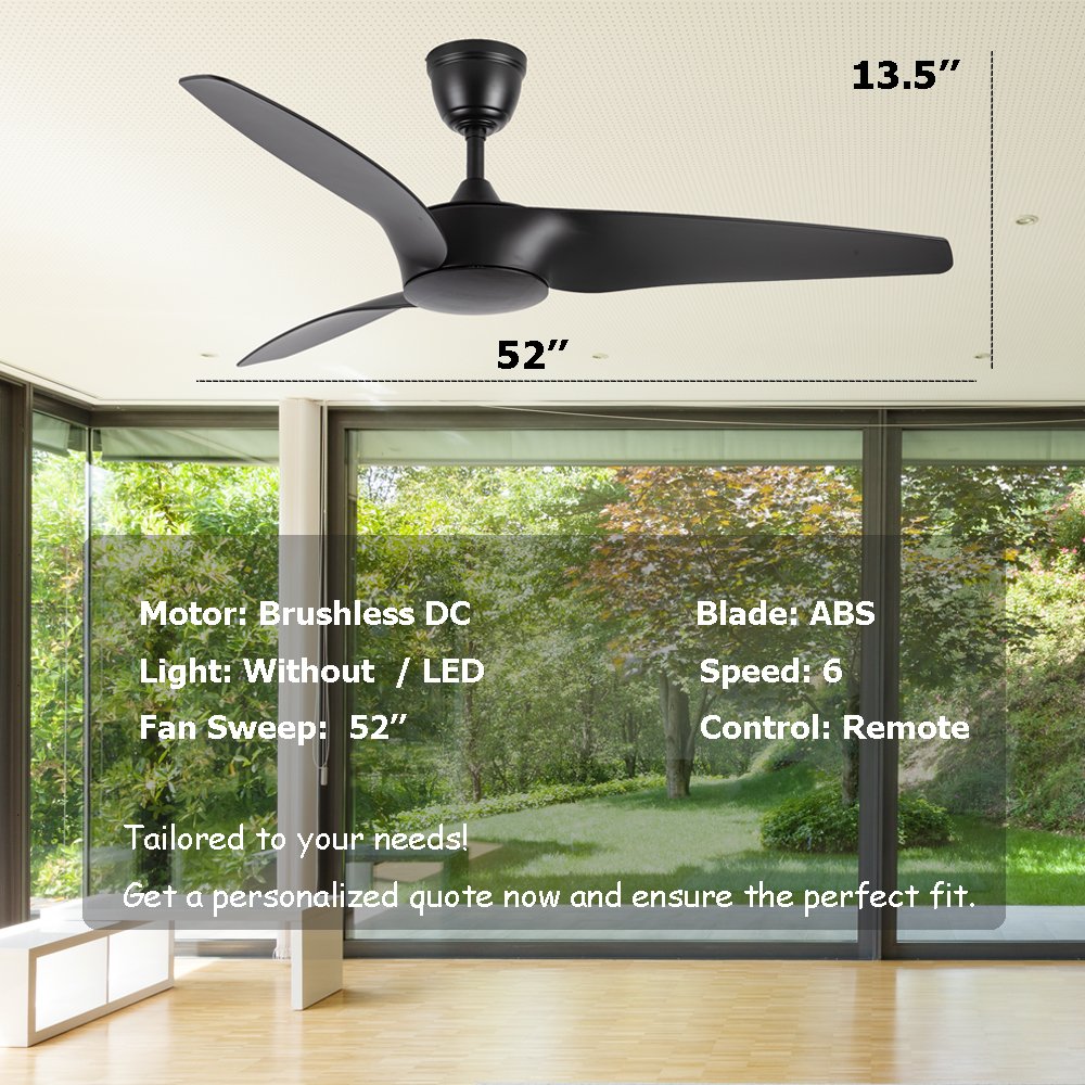 Modern Dynamic 3 ABS Blade Oak Ceiling Fan Optional WiFi Smart Integration - Sleek Light Wood Design for Contemporary Spaces