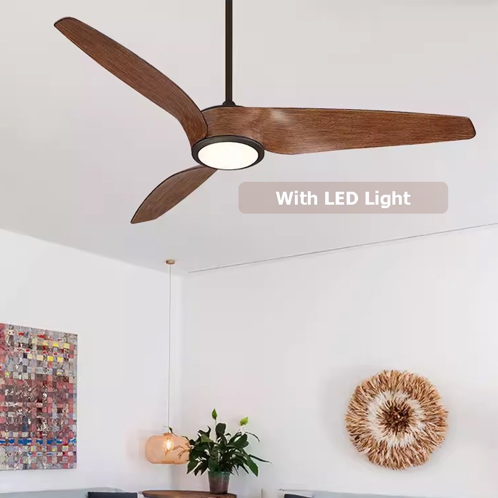 Modern Dynamic 3 ABS Blade Oak Ceiling Fan Optional WiFi Smart Integration - Sleek Light Wood Design for Contemporary Spaces