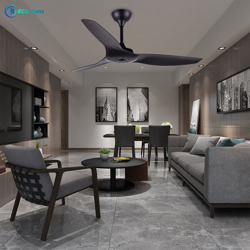 52'' American Style Remote control Plastic Blade Ceiling Fan No Light DC Motor Ceiling Fan Bedroom ECO522320