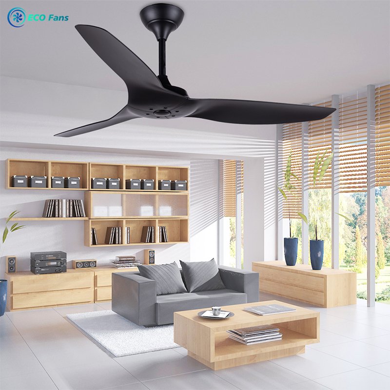 52'' American Style Remote control Plastic Blade Ceiling Fan No Light DC Motor Ceiling Fan Bedroom ECO522320