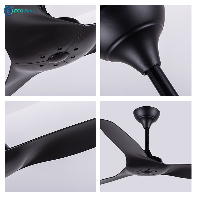 52'' American Style Remote control Plastic Blade Ceiling Fan No Light DC Motor Ceiling Fan Bedroom ECO522320