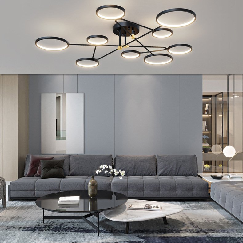 New Nordic Modern Style LED Chandelier Living Room Bedroom Kitchen Golden Home Ceiling Light Dimmable Ceiling Lamps