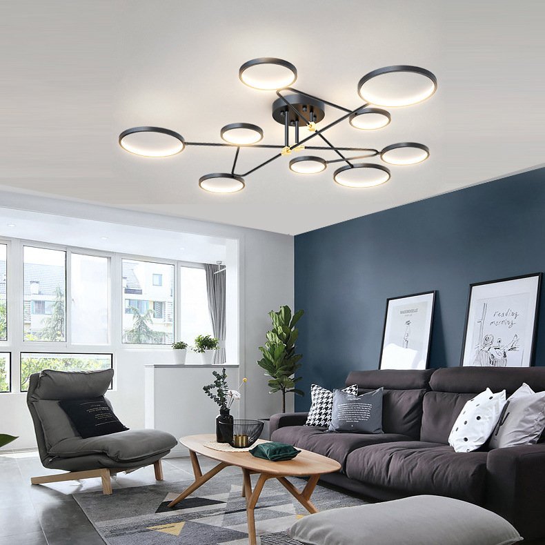 New Nordic Modern Style LED Chandelier Living Room Bedroom Kitchen Golden Home Ceiling Light Dimmable Ceiling Lamps