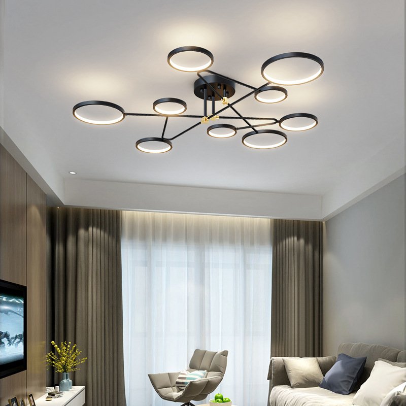 New Nordic Modern Style LED Chandelier Living Room Bedroom Kitchen Golden Home Ceiling Light Dimmable Ceiling Lamps