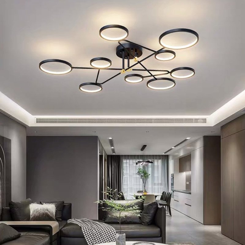New Nordic Modern Style LED Chandelier Living Room Bedroom Kitchen Golden Home Ceiling Light Dimmable Ceiling Lamps
