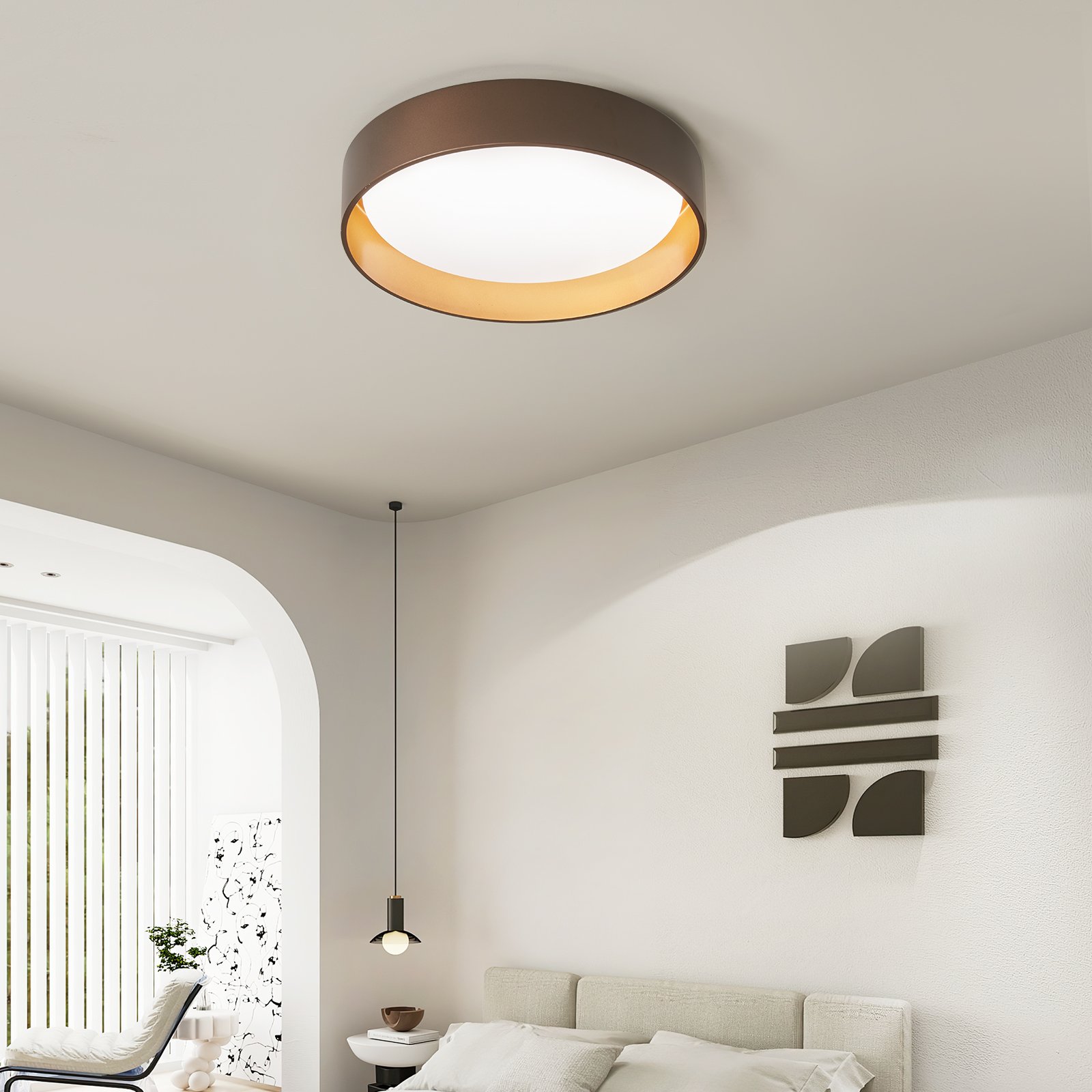 Hot Sales Creative Integrated LED Flush Mount Round Acrylic Ceiling Light For Bedroom Pavement