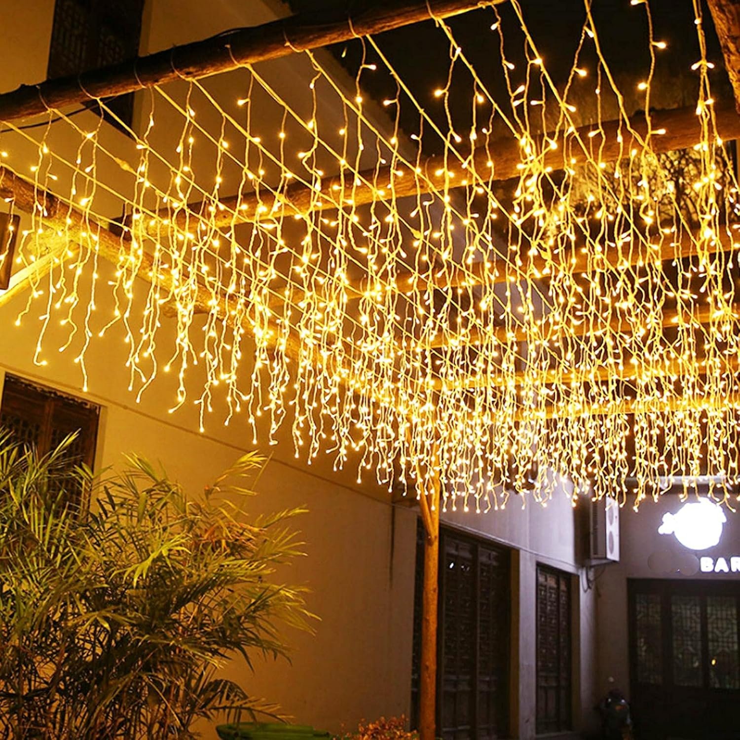 3*1M 120 LEDs Christmas Short Curtain Fairy Light Hanging Ceiling Extendable LED Icicle Lights for Home Garden Wedding Party