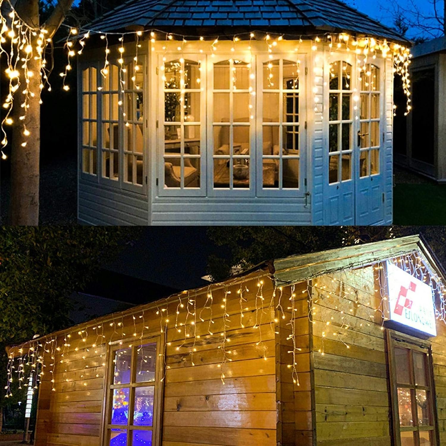 3*1M 120 LEDs Christmas Short Curtain Fairy Light Hanging Ceiling Extendable LED Icicle Lights for Home Garden Wedding Party