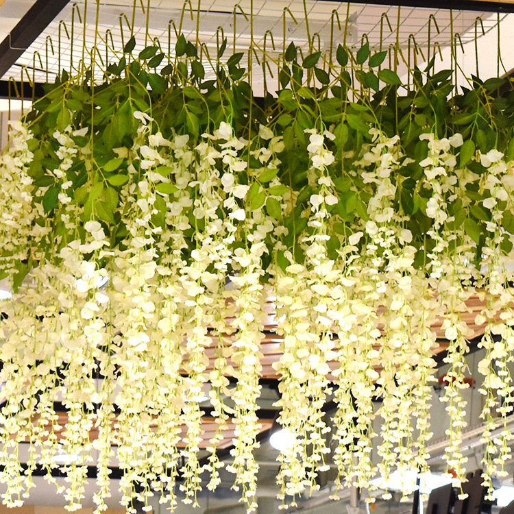 Party Hotel home wedding backdrop decoration hanging garlands artificial wisteria flowers