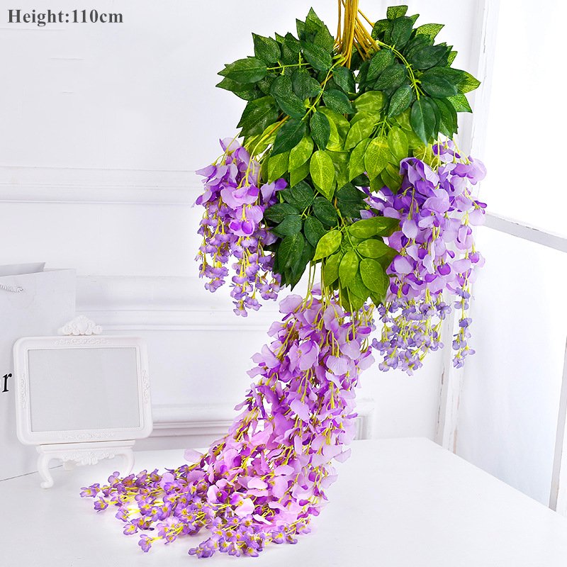 Party Hotel home wedding backdrop decoration hanging garlands artificial wisteria flowers