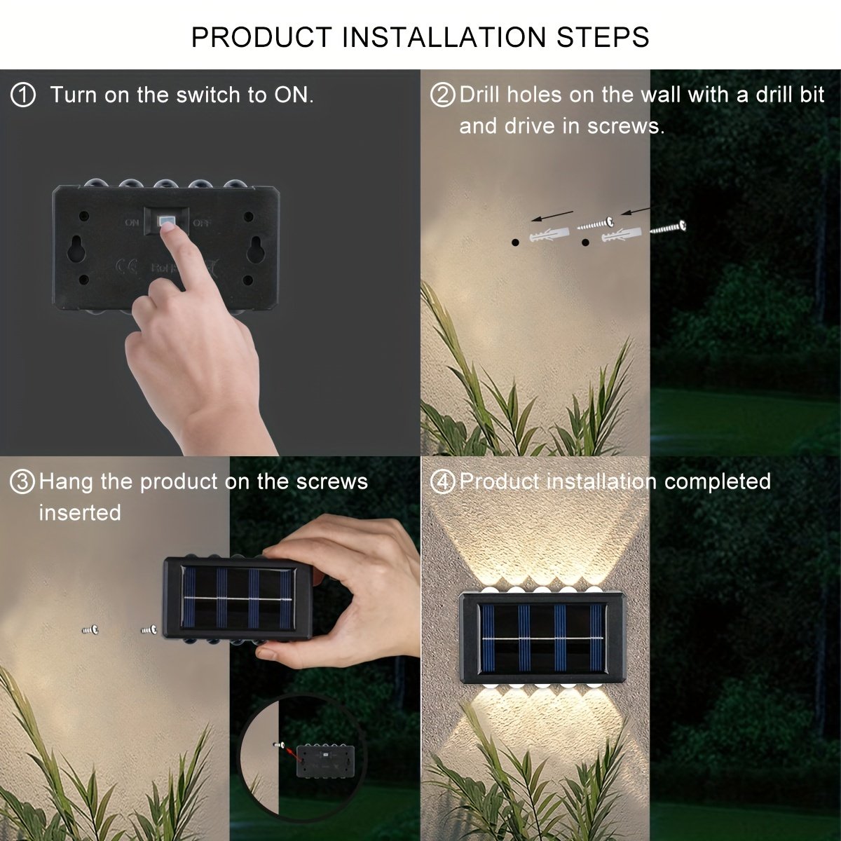 2024 Hot-selling High Quality Outdoor Waterproof 10 LED Solar Wall Light Modern Up And Down Solar Wall Light Solar Garden Light