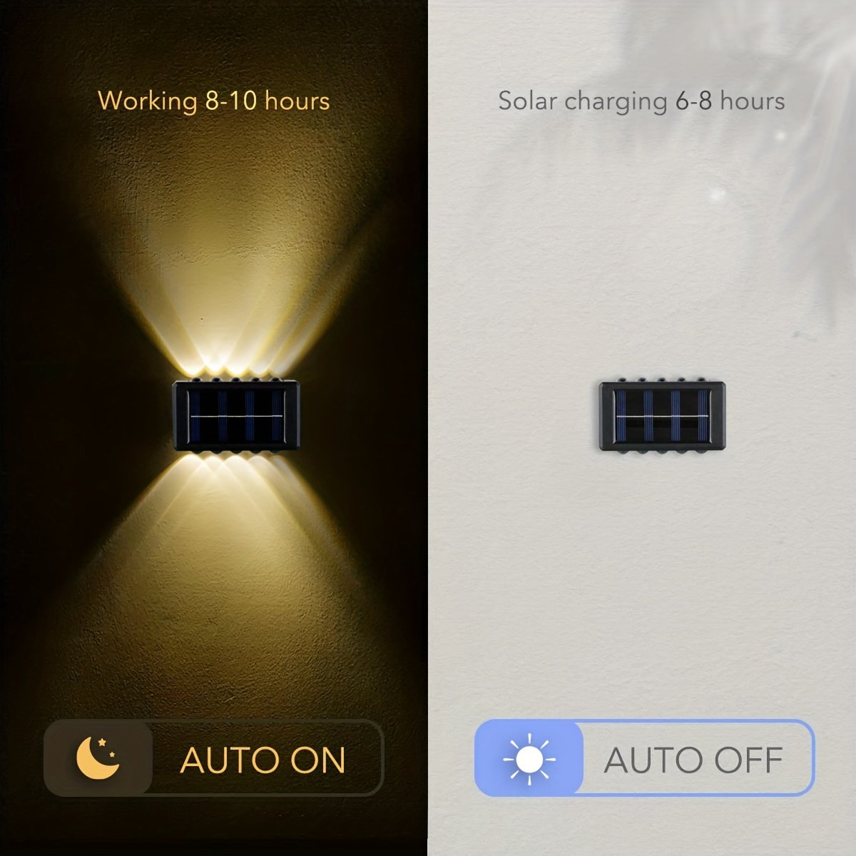 2024 Hot-selling High Quality Outdoor Waterproof 10 LED Solar Wall Light Modern Up And Down Solar Wall Light Solar Garden Light
