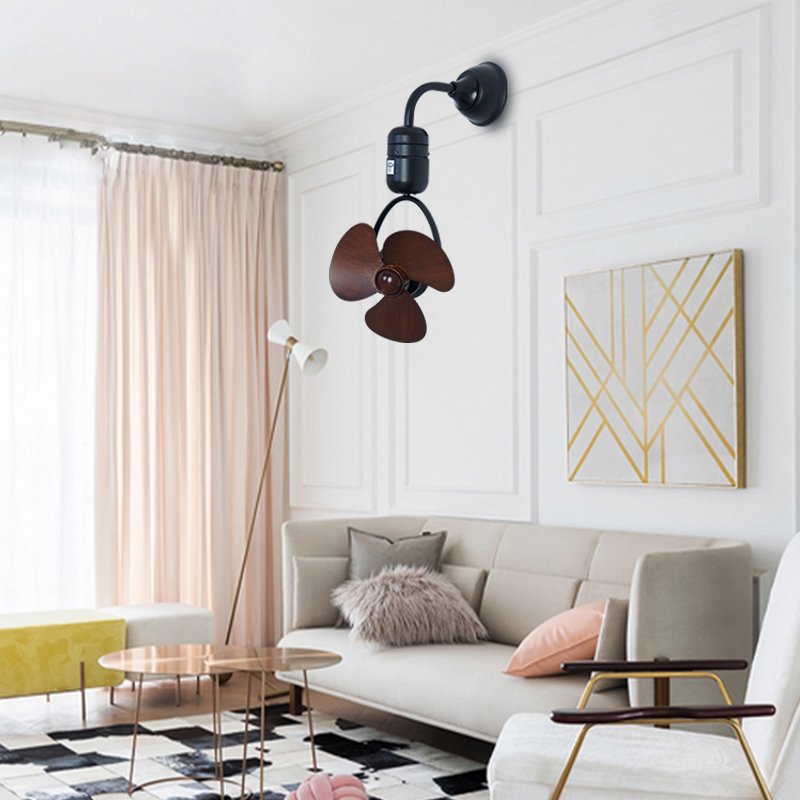 Moving head small ceiling fan 12-inch mini corridor study kitchen bar wall-mounted dual-purpose large air volume ceiling fan