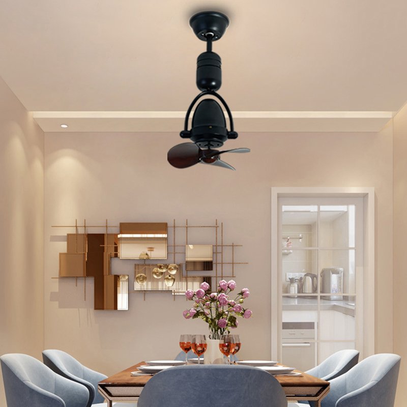 Moving head small ceiling fan 12-inch mini corridor study kitchen bar wall-mounted dual-purpose large air volume ceiling fan