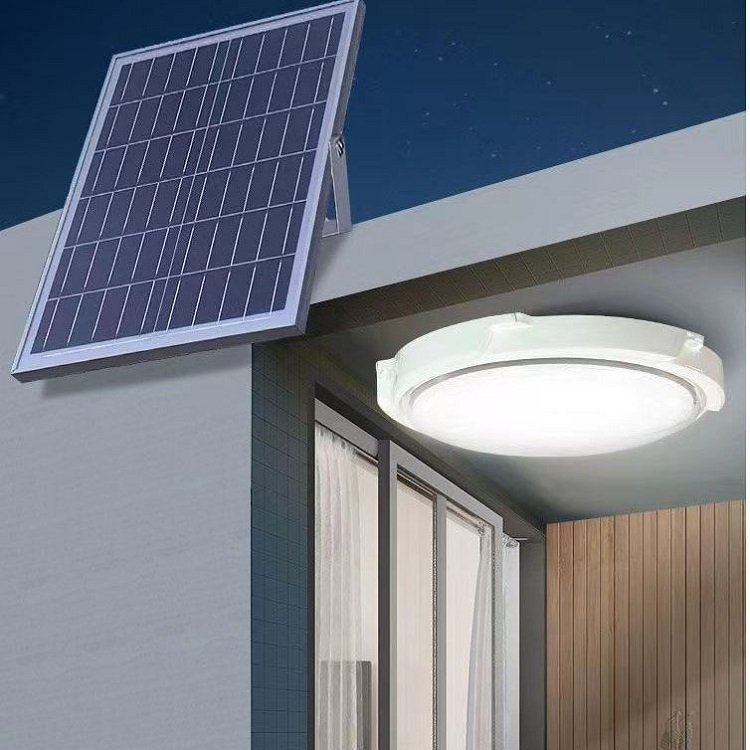 NEW Split brass LiFePo4 battery round 100w led solar ceiling light for indoor and outdoor use