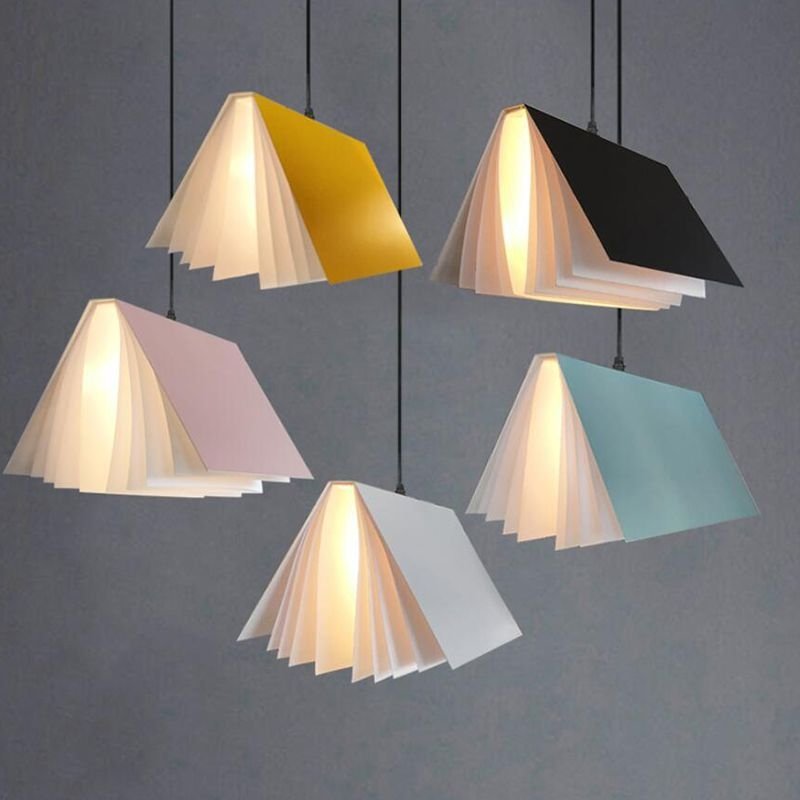 Book lights shape bamboo lampshade decor home decoration garden living room lights outdoor chandelier pendant lightings