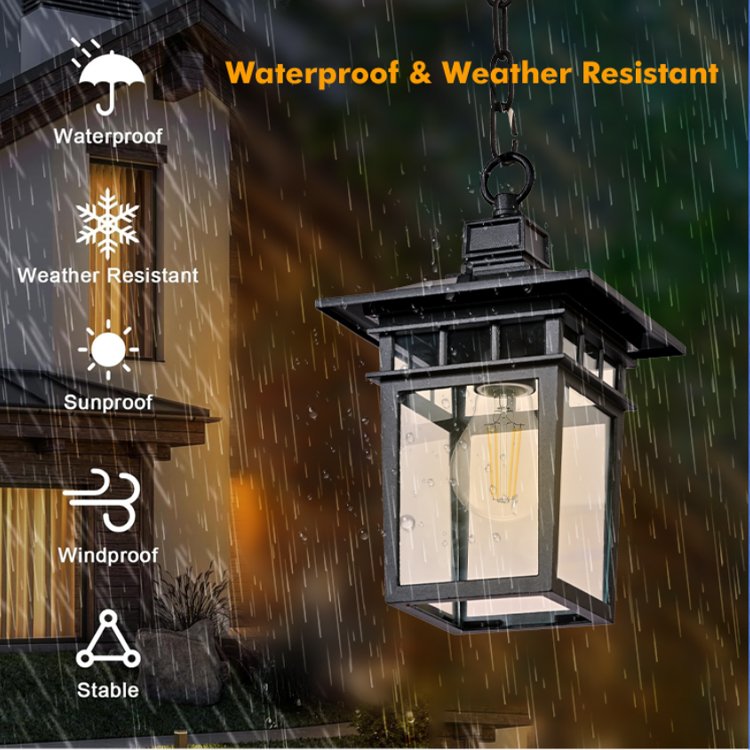 European Style Courtyard Lamp Garden Landscape Lamp With High-End Aluminum Hanging Outdoor Pendant Light