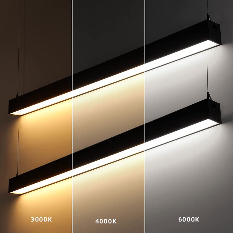 Modern Linear hanging light chandelier kitchen counter lighting commercial rectangular pendant lights for office Supermarkets