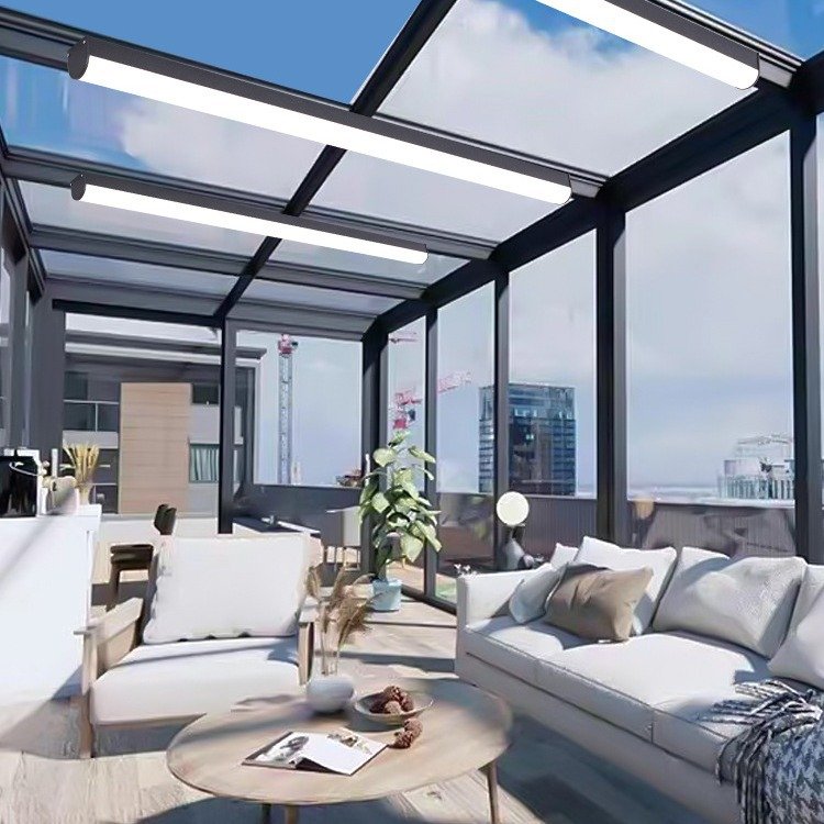 Modern simple sun room chandelier Glass room balcony LED ceiling chandelier