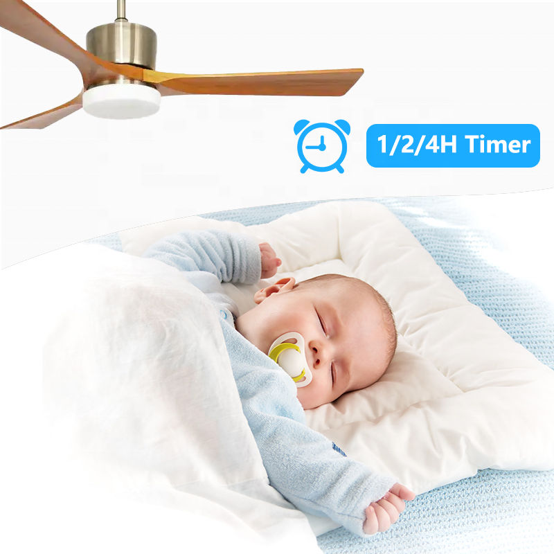 6 Speeds 3 Solid Wood Ceiling Fan With Led Lights Reversible Dc Motor Remote Ceiling Fan Lights