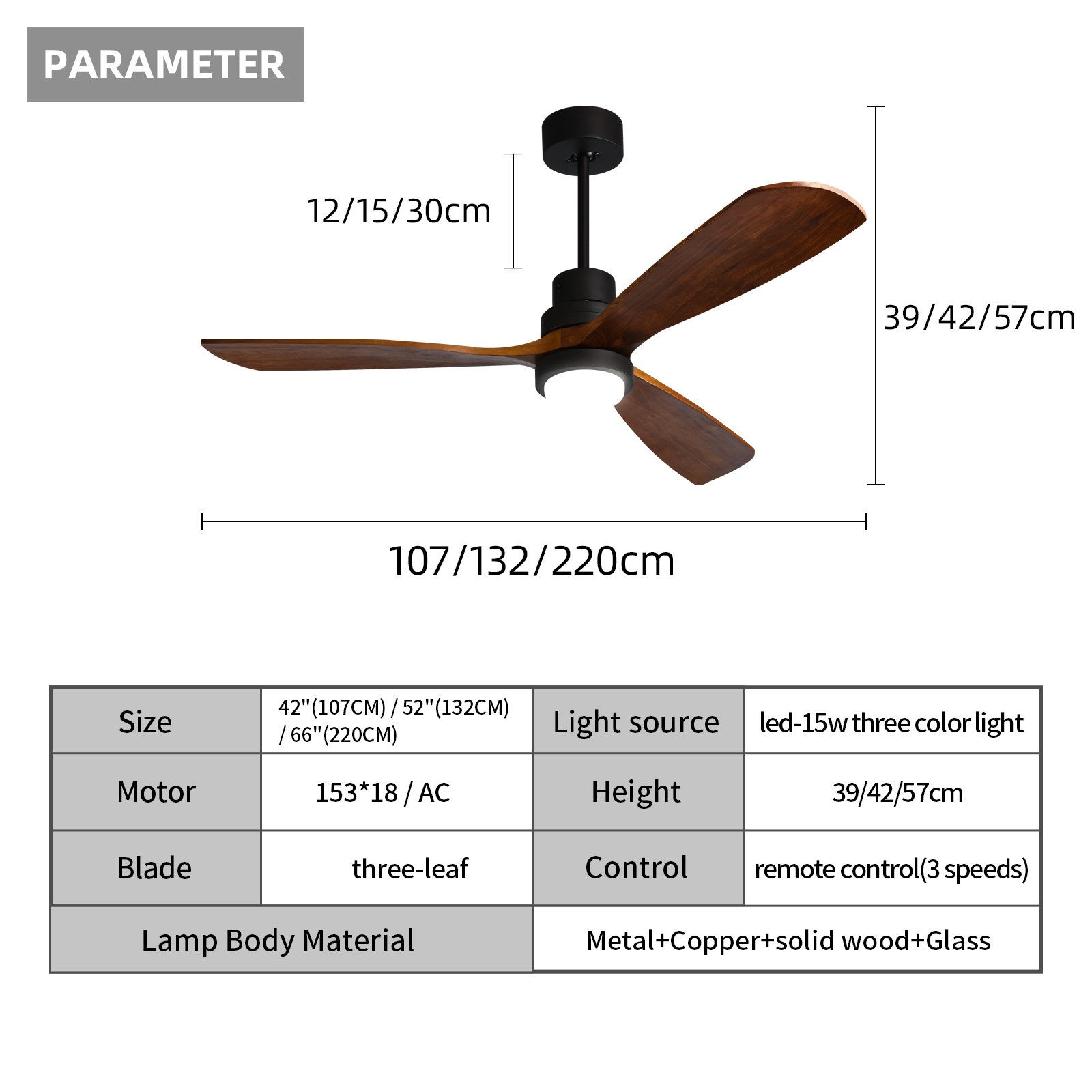 Nordic DC wooden fan light DC home country style bedroom remote control LED fan ceiling fan with light