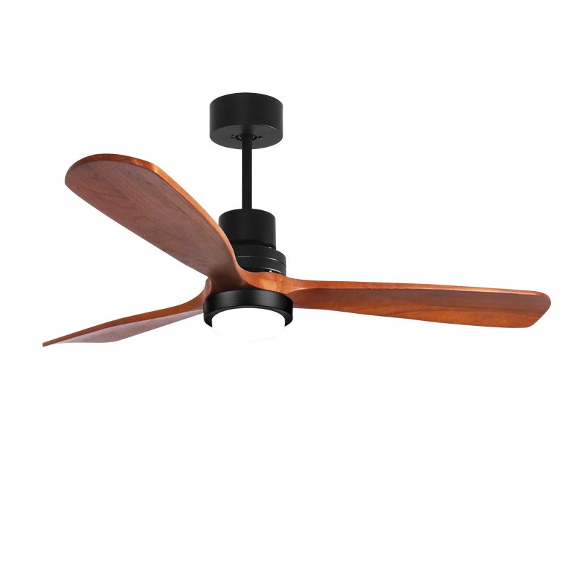 Nordic DC wooden fan light DC home country style bedroom remote control LED fan ceiling fan with light