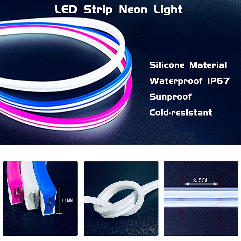 LED Neon Strip RGBW Waterproof Outdoor Neon Rope 2835 Ribbon Tape Smart Flexible Led Strip Light