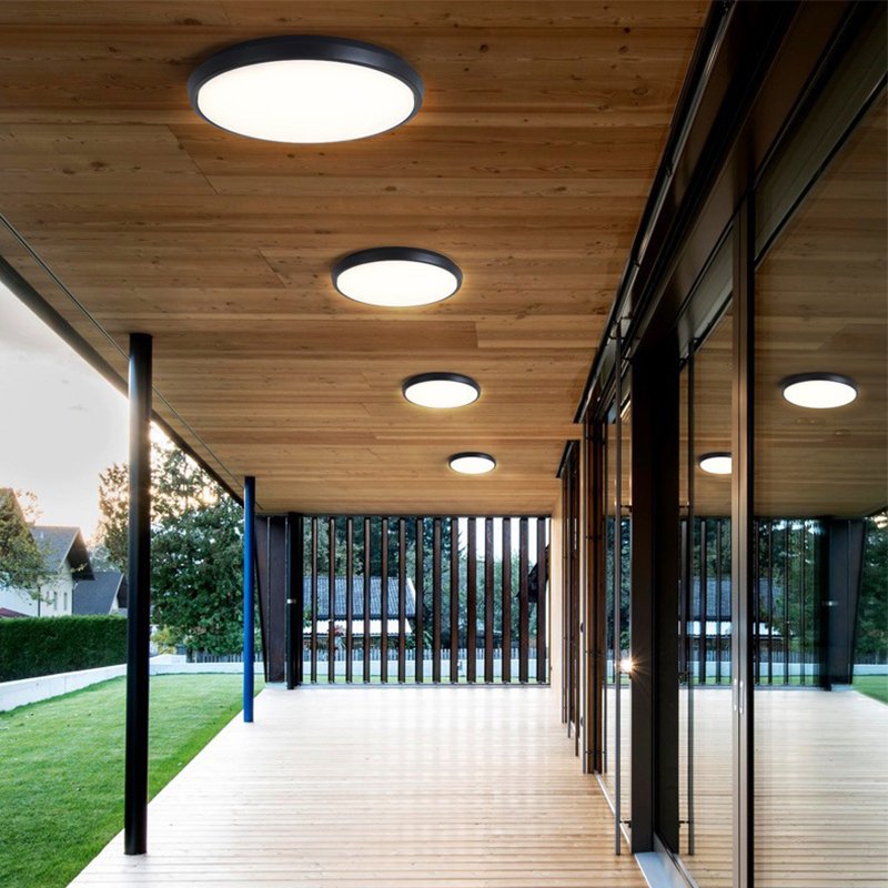 IP65 Waterproof Round Square Outdoor LED Ceiling Light for Balcony Corridor Courtyard Villa Garden