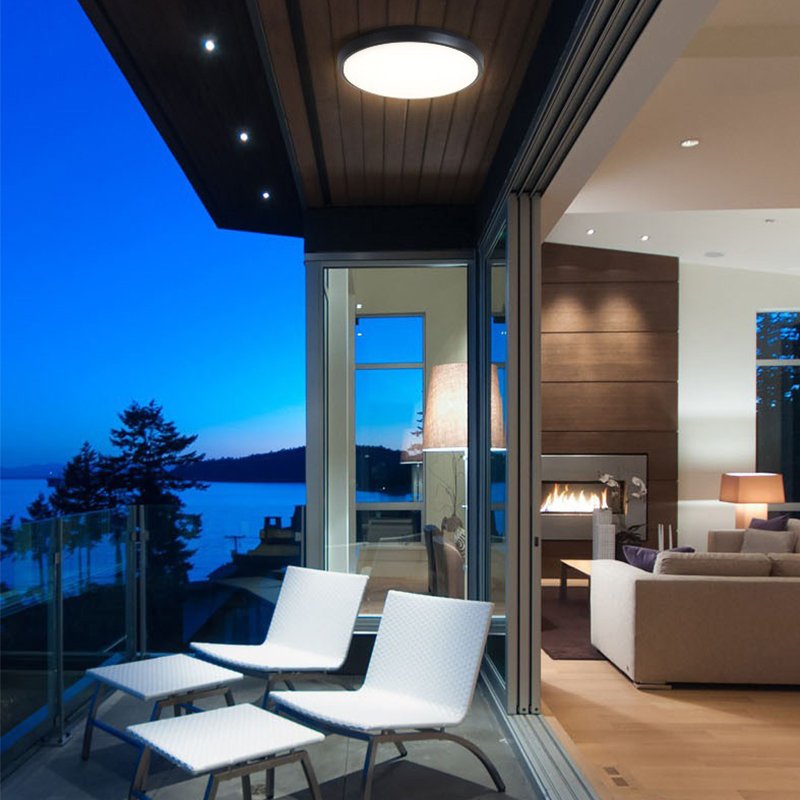 IP65 Waterproof Round Square Outdoor LED Ceiling Light for Balcony Corridor Courtyard Villa Garden