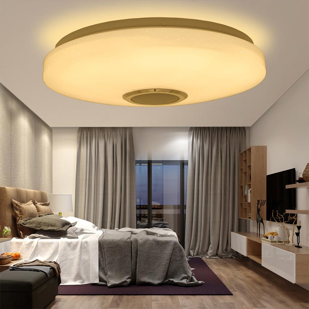 Smart Music Ceiling Lamp, 36W RGB Colorful Remote Control APP Indoor and Outdoor LED Ceiling Lamp