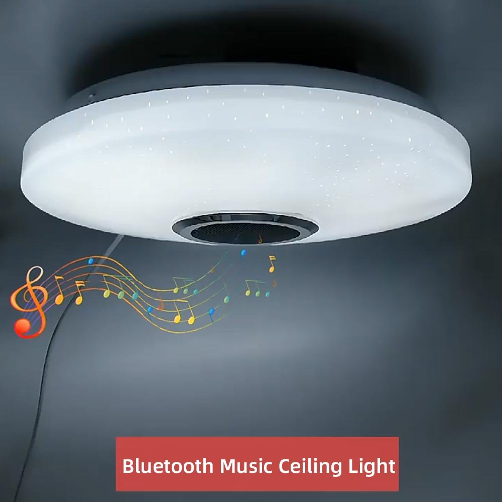 Smart Music Ceiling Lamp, 36W RGB Colorful Remote Control APP Indoor and Outdoor LED Ceiling Lamp