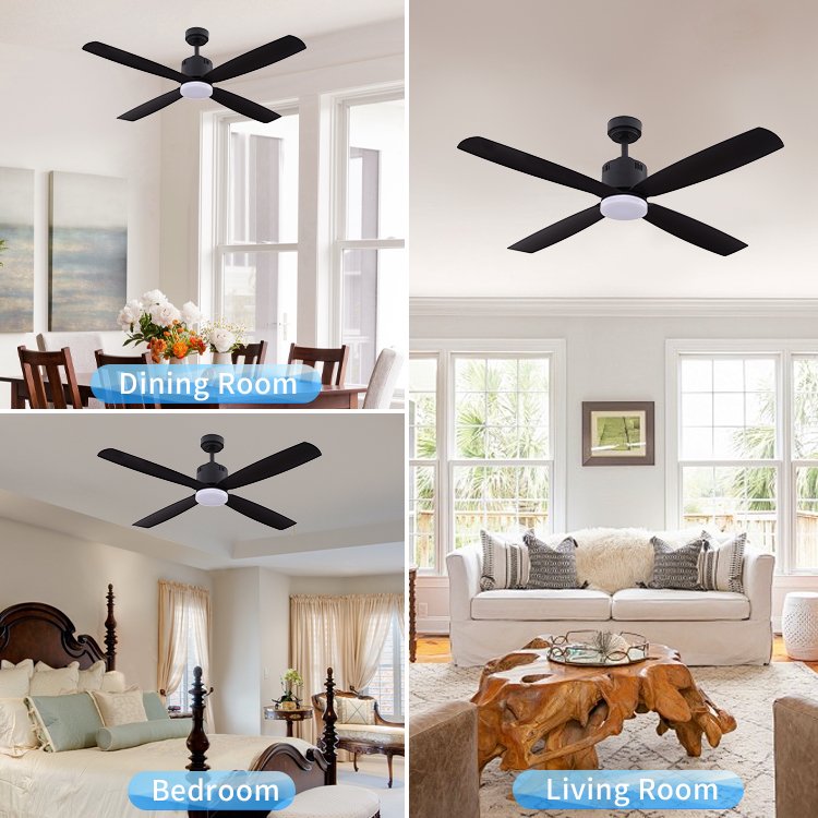 Popular Modern Design Best Black Outdoor Ceiling Fans with Lights