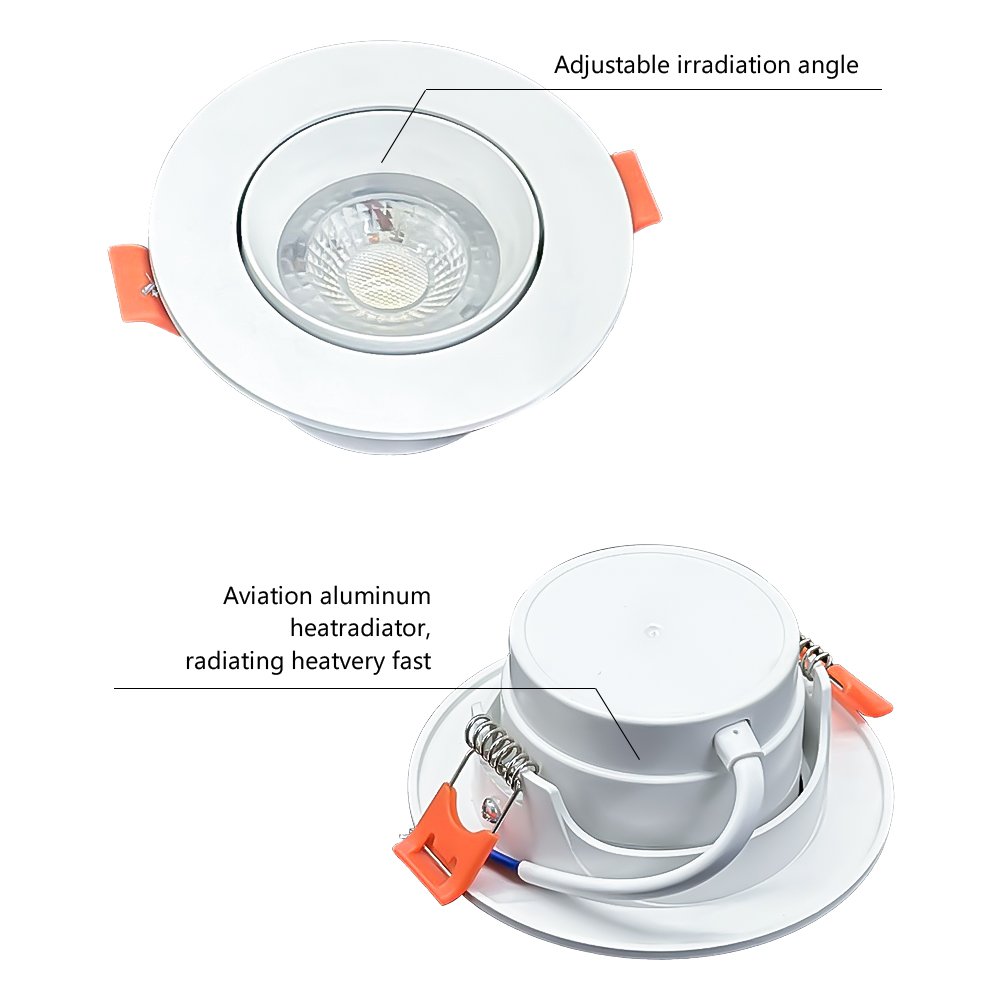Exterior Outdoor adjustable lighting 3W 5W 7W 9W Ip20 Round concave wall hanging light Ceiling Cob Led downlight Downlight