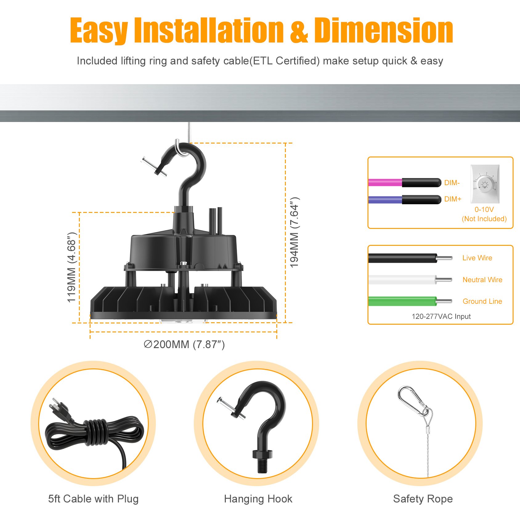 DLC UFO High Bay Light Commercial Industrial lighting Highbay Warehouse led Lighting 120w 150w 200w 240w