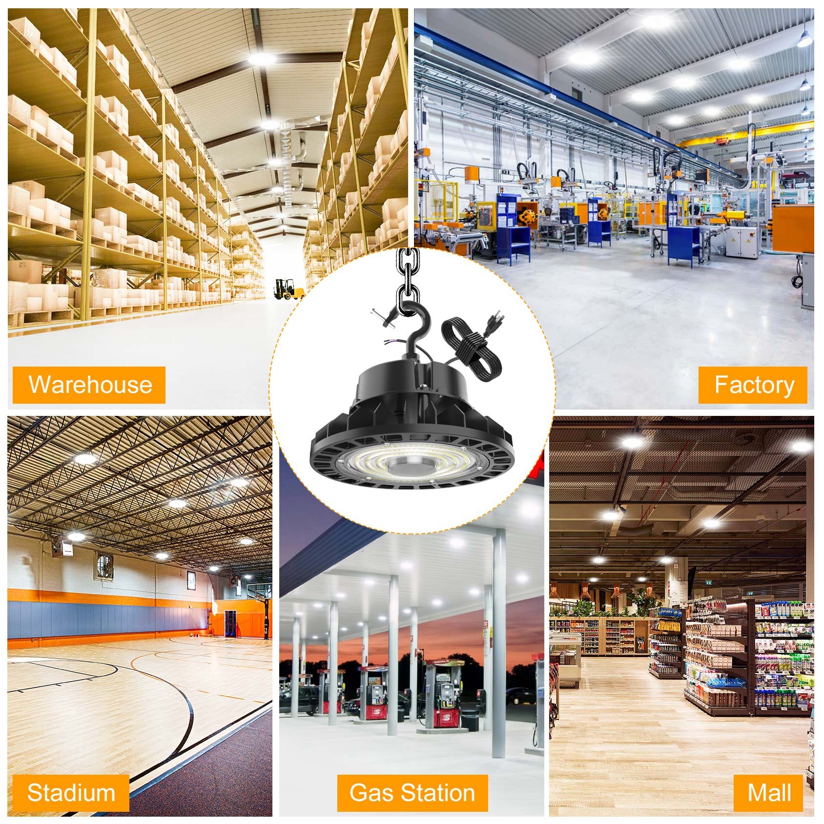 DLC UFO High Bay Light Commercial Industrial lighting Highbay Warehouse led Lighting 120w 150w 200w 240w