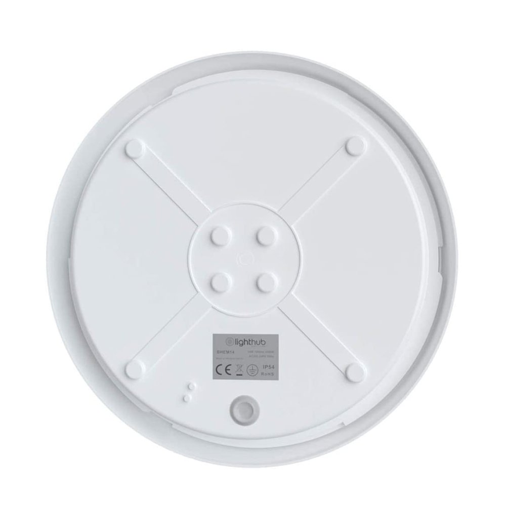 White 4000K 14W LED IP54 Flush Wall Ceiling Round Bathroom Dome Bulkhead Light Fitting for Indoor, Outdoor,Office, Hallway