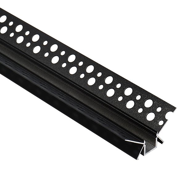 Led linear light aluminium profile pre-built batch grey recessed ceiling lace linear light black with lace on the side