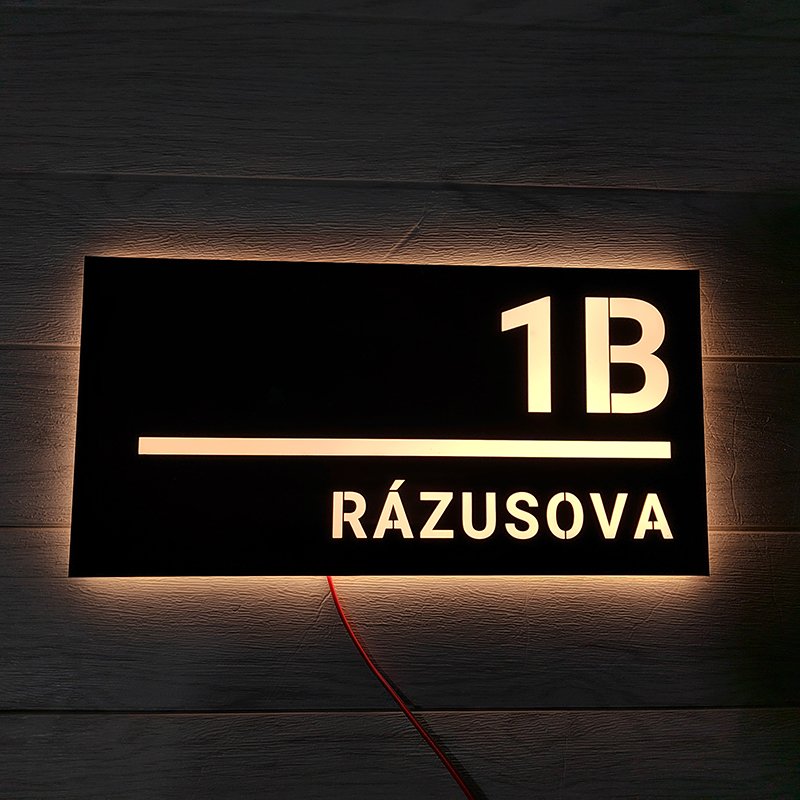 Custom LED House Number Outdoor Waterproof Stainless Steel Metal Door Plates Number Apartment Hotel Lighted Address Plaque Sign