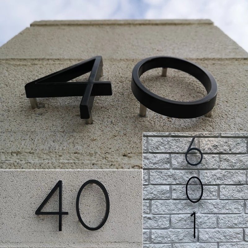 Custom LED House Number Outdoor Waterproof Stainless Steel Metal Door Plates Number Apartment Hotel Lighted Address Plaque Sign
