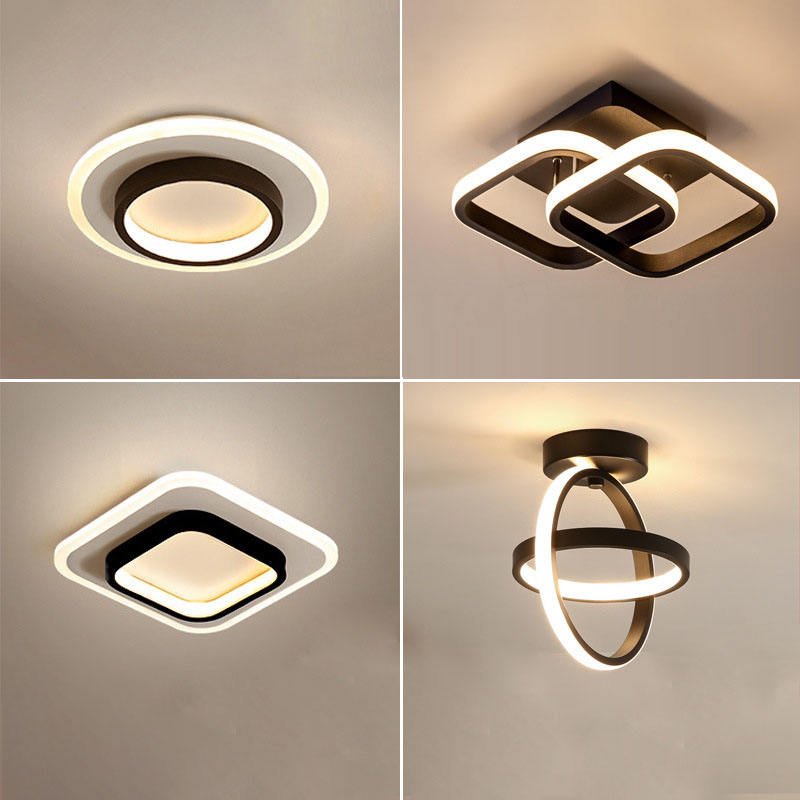 Square Modern Ceil Lights Fixtures Hallway Corridor Aisle Small Led Ceiling Lamp Metal Home Hotel Living Room Decoration Acrylic