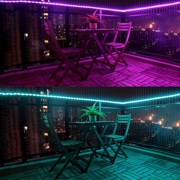 Decorative 2835 5050 Wheel Light Strips RGB 220V 12V Smart RGBW Silicone Led Strip Neon Outdoor Strip Light for Ceiling