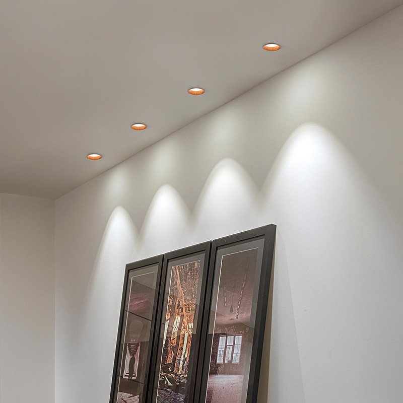 Walnut Household Spotlights LED Ceiling Light Embedded Hole Without Main Light Lighting Aisle Round Ceiling Anti-glare Downlight