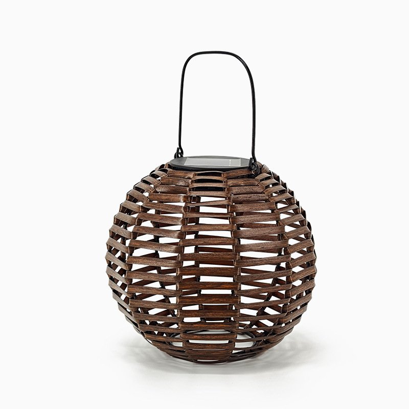 Boho Solar Lanterns Outdoor Hanging Lights Waterproof Rattan Bamboo Solar Powered fan bamboo chandelier rgb lamp