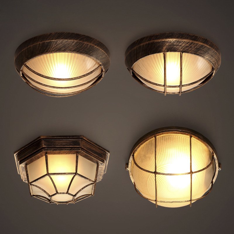 Classical bronze waterproof balcony lights outdoor chandler ceiling light hotel chandelier